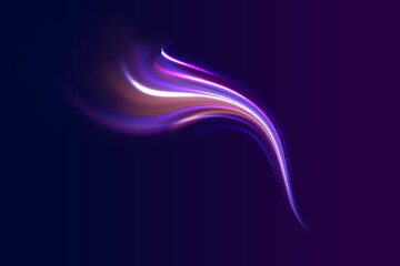 Abstract Purple Energy Flow On Dark