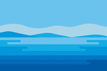 pristine water and quiet horizon near wild 