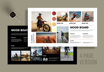 Creative Sports and Adventure Mood Board Layout for Modern Design Projects