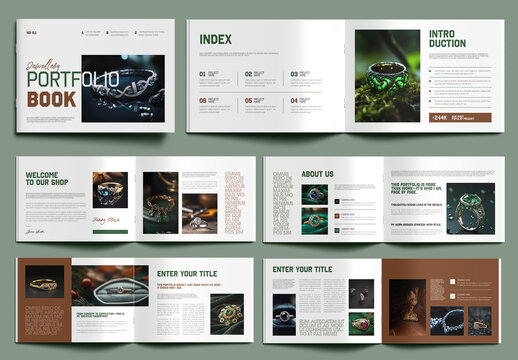 Jewelry Portfolio Book Template Design Layout