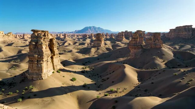 Desert Yadan Landform Panorama Yadan Landform Nature