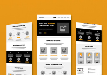 Wireframe Website Landing Page Template