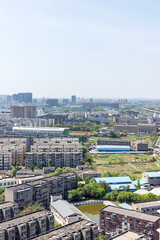 Panoramic view of the architectural complex in Deyang City, Sichuan Province, China