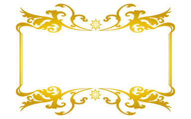 派手な形の金色装飾枠。