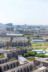 Panoramic view of the architectural complex in Deyang City, Sichuan Province, China