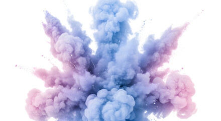 Fototapeta premium Blue and Pink Vapor Explosion on Transparent Background