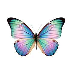 Fototapeta premium Iridescent butterfly with vibrant purple and teal wings isolated