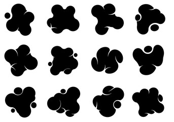 Ink Splash Texture Elements with Dots and Organic Abstract Brush Strokes