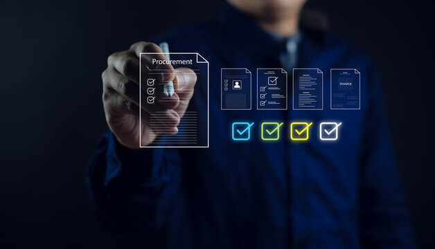 Digital workflow innovation invoice documents procurement digital Professional digital documents and checklists. ERP software management approval purchase verification systems purchasing automation