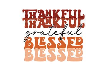 Thankful Grateful Blessed Fall Inspirational Autumn Typography t shirt Design