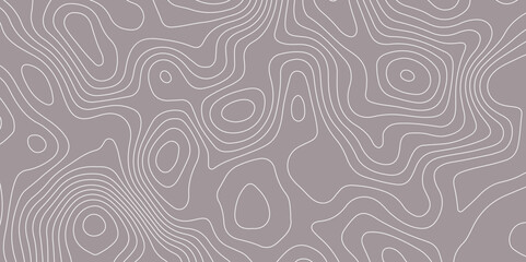 Abstract topographic contour pattern with smooth white lines on a muted gray background. Ideal for backgrounds, wallpapers, or design projects needing a modern geographic or elevation-themed texture.