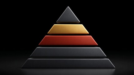 Income distribution analysis high contrast pyramid graphs in financial marketing insights
