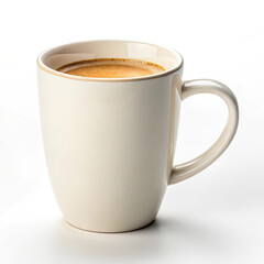 Creamy Beige Mug of Espresso Coffee: Minimalist, Clean, and Serene Studio Shot