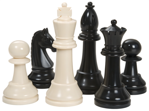 Chess pieces isolated on white background isolated on a transparent background
