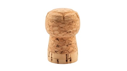 Isolated champagne cork close up on white background for wine and celebration occasion stock photo on transparent background