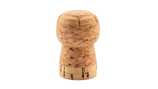 Isolated champagne cork close up on white background for wine and celebration occasion stock photo on transparent background - Powered by Adobe