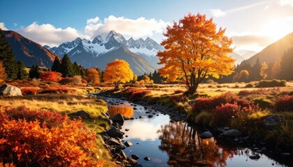 Autumnal mountain stream