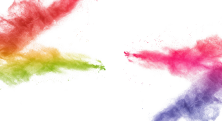 Colorful powder explosion isolated PNG with Transparent Background
