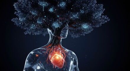 Humanity Connected to Nature: A Digital Tree of Life Growing from the Heart