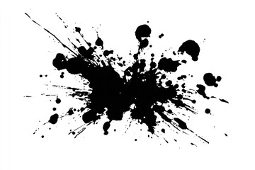 Simple real black ink splatter illustration silhouette expression.