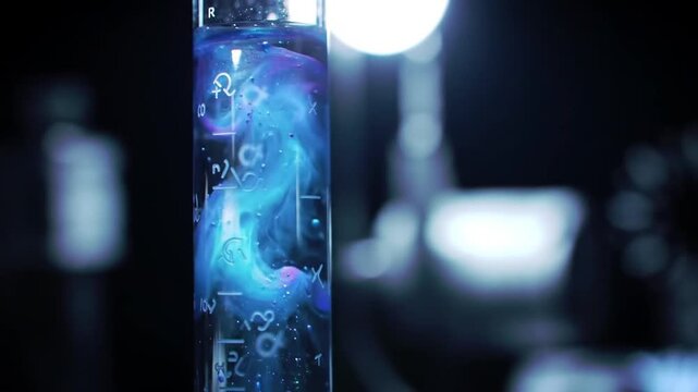 Ethereal blue potion in mystical vial