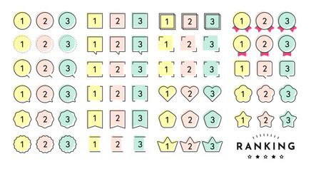 ランキングアイコン ベスト3 シンプル ベクター素材
