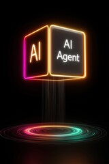 An AI agent acts as a virtual assistant, for support as an AGI artificial general intelligence representative symbolizing agentic robot autonomy, and humanoid superintelligence technology