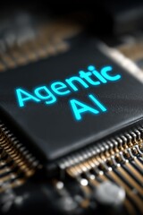 An AI agent acts as a virtual assistant, for support as an AGI artificial general intelligence representative symbolizing agentic robot autonomy, and humanoid superintelligence technology