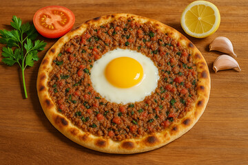 Arabic Style Homemade pizza 	