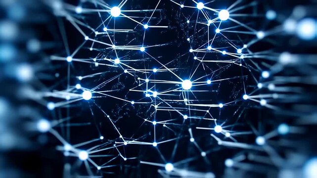 Abstract network of glowing points and lines (1)