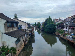 The beautiful canal middle of the city.