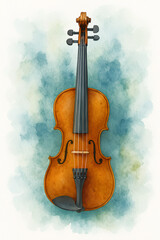 violin, instrument, string family, orchestra, water color, painting, art, cover, background