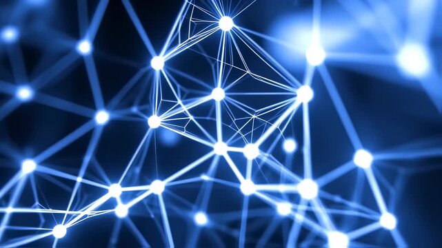 Abstract network of glowing points and lines (4)