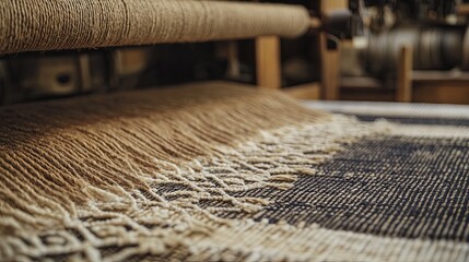 Creating handmade woven rugs from sustainable fabrics and threads. .