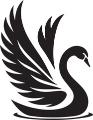 Obraz premium Elegant swan with open wings vector