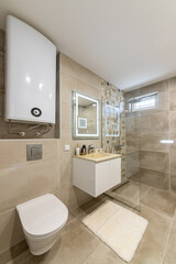 Modern Bathroom Interior. Elegant Home Design, Real Estate, or Interior Decor Inspiration
