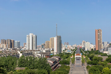 Fototapeta premium The urban architectural complex landscape of Deyang City, Sichuan Province, China