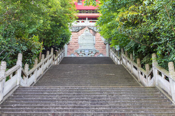The steps of the Bell and Drum Towers in Deyang, Sichuan Province, China