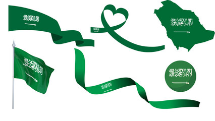 Saudi Arabia flag banner and emblem