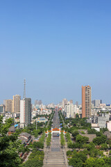 Obraz premium The urban architectural complex landscape of Deyang City, Sichuan Province, China