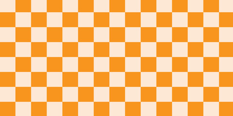Seamless orange liquid checkerboard pattern.