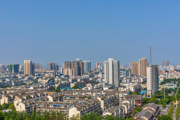 Fototapeta premium The urban architectural complex landscape of Deyang City, Sichuan Province, China