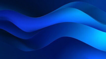 Fototapeta premium Abstract blue gradient background with shining lines waves. Minimalist background for banner, poster, cover, brochure, flyer, website