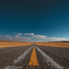 Naklejka premium Endless Highway Under Clear Blue Sky
