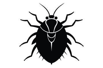 Detailed silhouette illustration of a mealybug on a clean white background