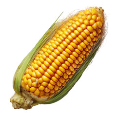 Fresh Kernel Corn Cob Isolated on a White Background