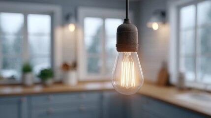 Disguised light bulb camera for home security enhancing cctv monitoring with wireless ip technology in a cozy kitchen environment