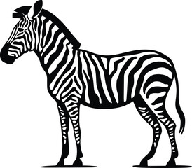 Obraz premium Zebra Silhouette with Stripes – Vector Illustration, zebra vector illustration