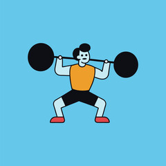 thruster exercise male cartoon art