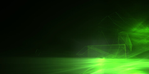 Magie der Geometrie – transparente 3D-Blöcke als Symbol für Entwicklung, Struktur und visionäre Konzepte in Design und Technologie, Forschung, Wissenschaft, Architektur, grün